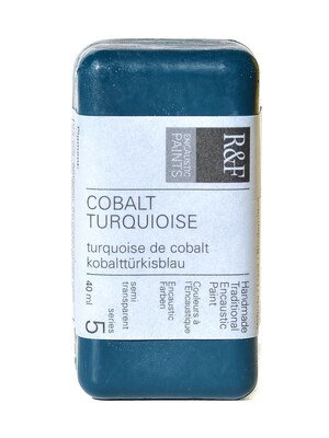 R  And  F Handmade Paints Encaustic Paint Cobalt Turquoise 40 Ml