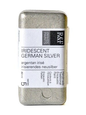 R  And  F Handmade Paints Encaustic Paint Iridescent German Silver 40 Ml