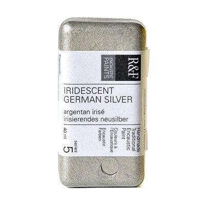 R  And  F Handmade Paints Encaustic Paint Iridescent German Silver 40 Ml