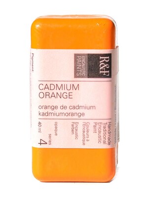 R  And  F Handmade Paints Encaustic Paint Cadmium Orange 40 Ml