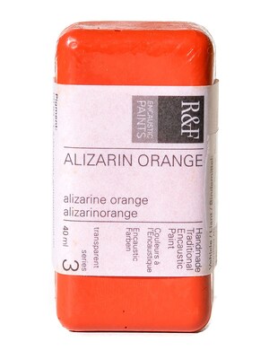 R  And  F Handmade Paints Encaustic Paint Alizarin Orange 40 Ml