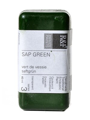 R  And  F Handmade Paints Encaustic Paint Sap Green 40 Ml