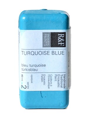 R  And  F Handmade Paints Encaustic Paint Turquoise Blue 40 Ml [Pack Of 2]