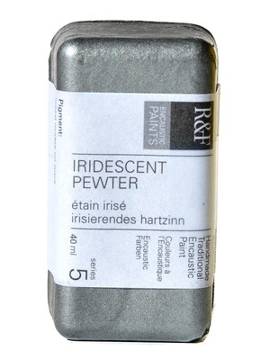 R  And  F Handmade Paints Encaustic Paint Iridescent Pewter 40 Ml