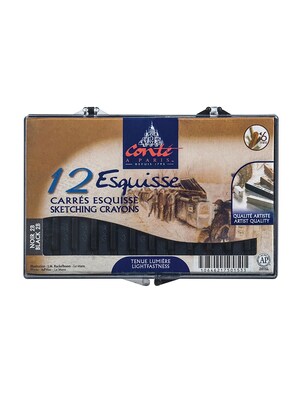 Conte Crayons, 2b, Black, 12/Box