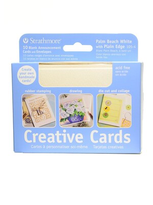 Strathmore Announcement Card Palm Beach White With No Deckle [Pack Of 3]