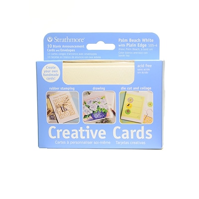 Strathmore Announcement Card Palm Beach White With No Deckle [Pack Of 3]