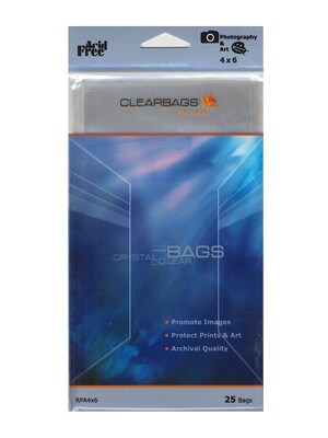 Clearbags Photography and Art Bags, 4 x 6, 25/Box, 6/Pack (59515-6)