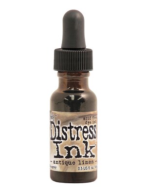 Ranger Tim Holtz Distress Ink Antique Linen 0.5 Oz. Reinker Bottle [Pack Of 3]