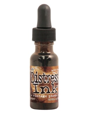 Ranger Tim Holtz Distress Ink Vintage Photo 0.5 Oz. Reinker Bottle [Pack Of 3]