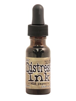 Ranger Tim Holtz Distress Ink Old Paper 0.5 Oz. Reinker Bottle [Pack Of 3]