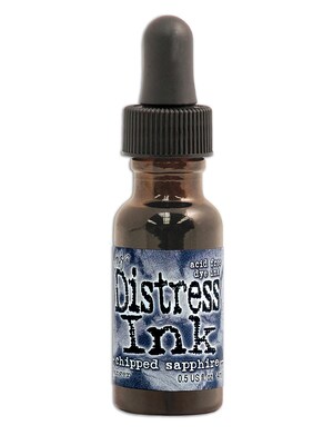 Ranger Tim Holtz Distress Ink Chipped Sapphire 0.5 Oz. Reinker Bottle [Pack Of 3]