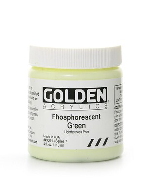 Golden Heavy Body Acrylics Phosphorescent Green 4 Oz. (12055)