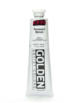 Golden Heavy Body Acrylic Paints, Permanent Maroon, 2Oz (59414)