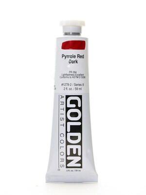 Golden Heavy Body Acrylic Paints Pyrrole Red Dark 2 Oz.