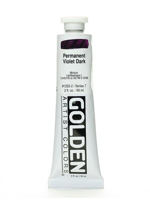 Golden Heavy Body Acrylic Paints Permanent Violet Dark 2 Oz.