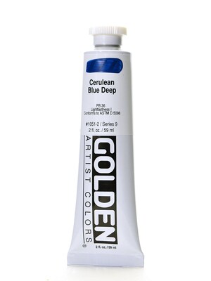 Golden Heavy Body Acrylics Cerulean Blue Deep 2 Oz. (82379)