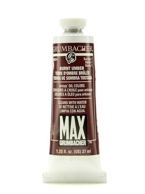 Grumbacher Max Water Miscible Oil Colors Burnt Umber 1.25 Oz. [Pack Of 2]