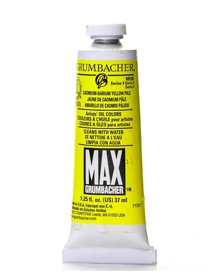 Grumbacher Max Water Miscible Oil Colors Cadmium-Barium Yellow Pale 1.25 Oz.
