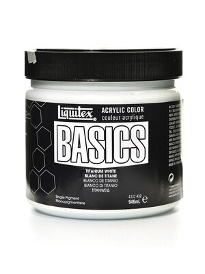 Liquitex Basics Acrylics Colors, Titanium White, 32Oz Jar (60170)