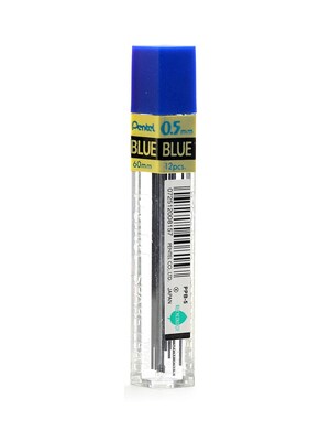Pentel Colored Lead Refills, 0.5mm, Blue, 12/Tube, 18/Pack (36101-PK18)