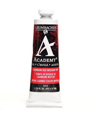 Grumbacher Academy Oil Colors, Cadmium Red, Medium Hue, 1.25Oz, 3/Pack (10779-Pk3)