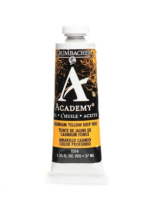 Grumbacher Academy Oil Colors Cadmium Yellow Deep Hue 1.25 Oz. [Pack Of 3]