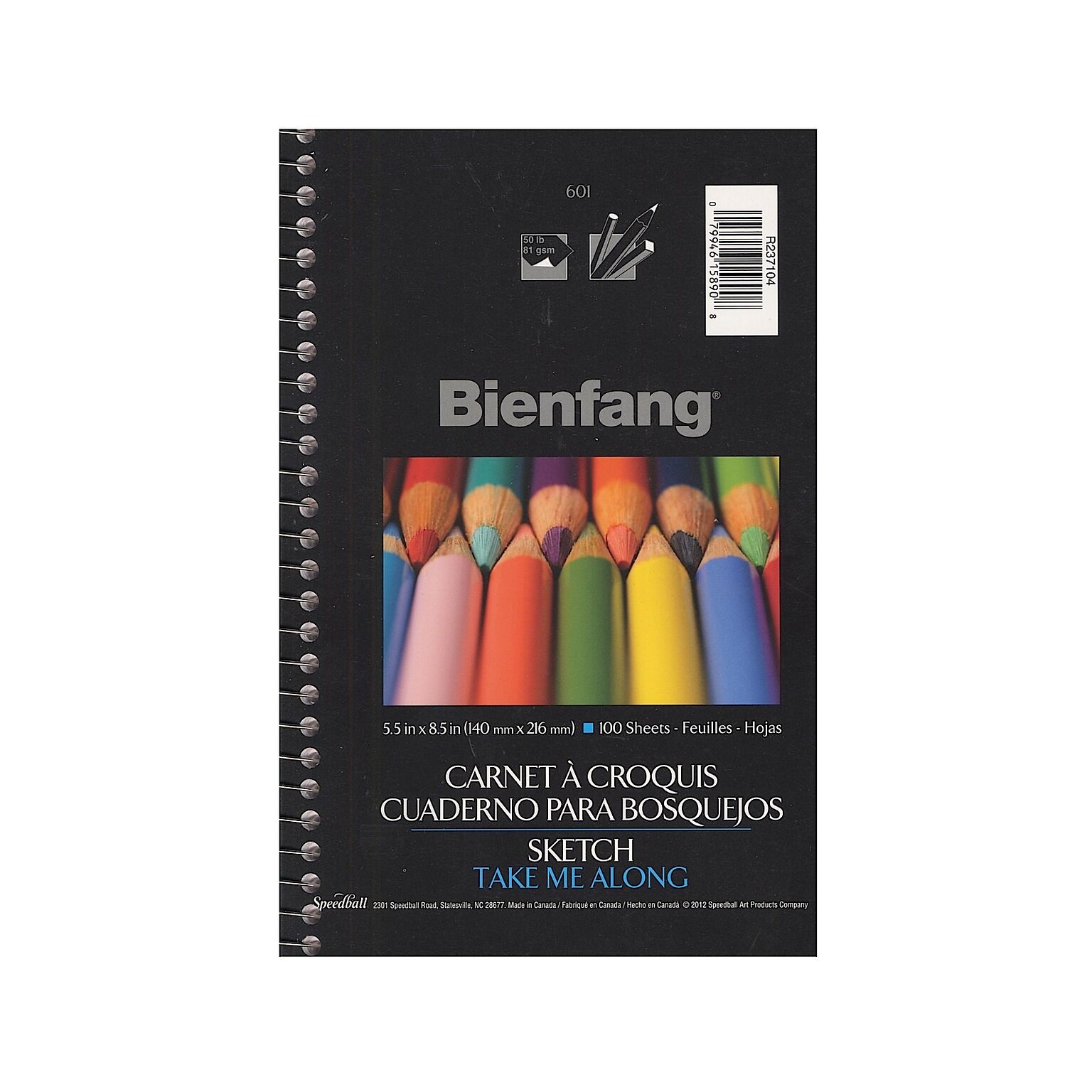 Bienfang 5.5 x 8.5 Wire Bound Sketch Pad, 100 Sheets/Pad, 4/Pack (23095-PK4)