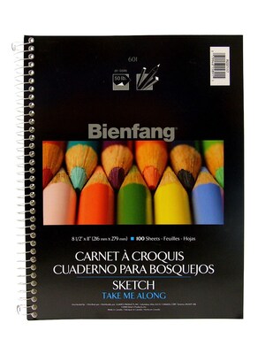 Bienfang 8.5 x 11 Wire Bound Sketch Pad, 100 Sheets/Pad, 3/Pack (68728-PK3)