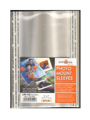 Lineco Photo Mounting Sleeves 5 In. X 7 In. Pack Of 25 | Quill