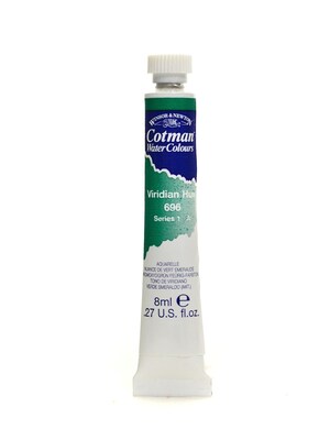 Winsor And Newton Cotman Viridian Hue 626 Water Colour, 8Ml, 4/Pack (43393-Pk4)