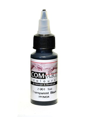 Com-Art Transparent Airbrush Color Black [Pack Of 4]