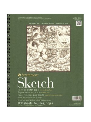 Strathmore Series 400 Premium Recycled Sketch Pads 11 In. X 14 In. 100 Sheets [Pack Of 2]