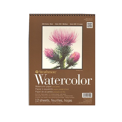 Strathmore 400 Series Watercolor Pad, 9" X 12", Spiral Pad, 3/Pack (42522-Pk3)