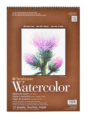 Strathmore 400 Series Watercolor Pad 11 In. X 15 In. Spiral Pad Of 12 [Pack Of 2]