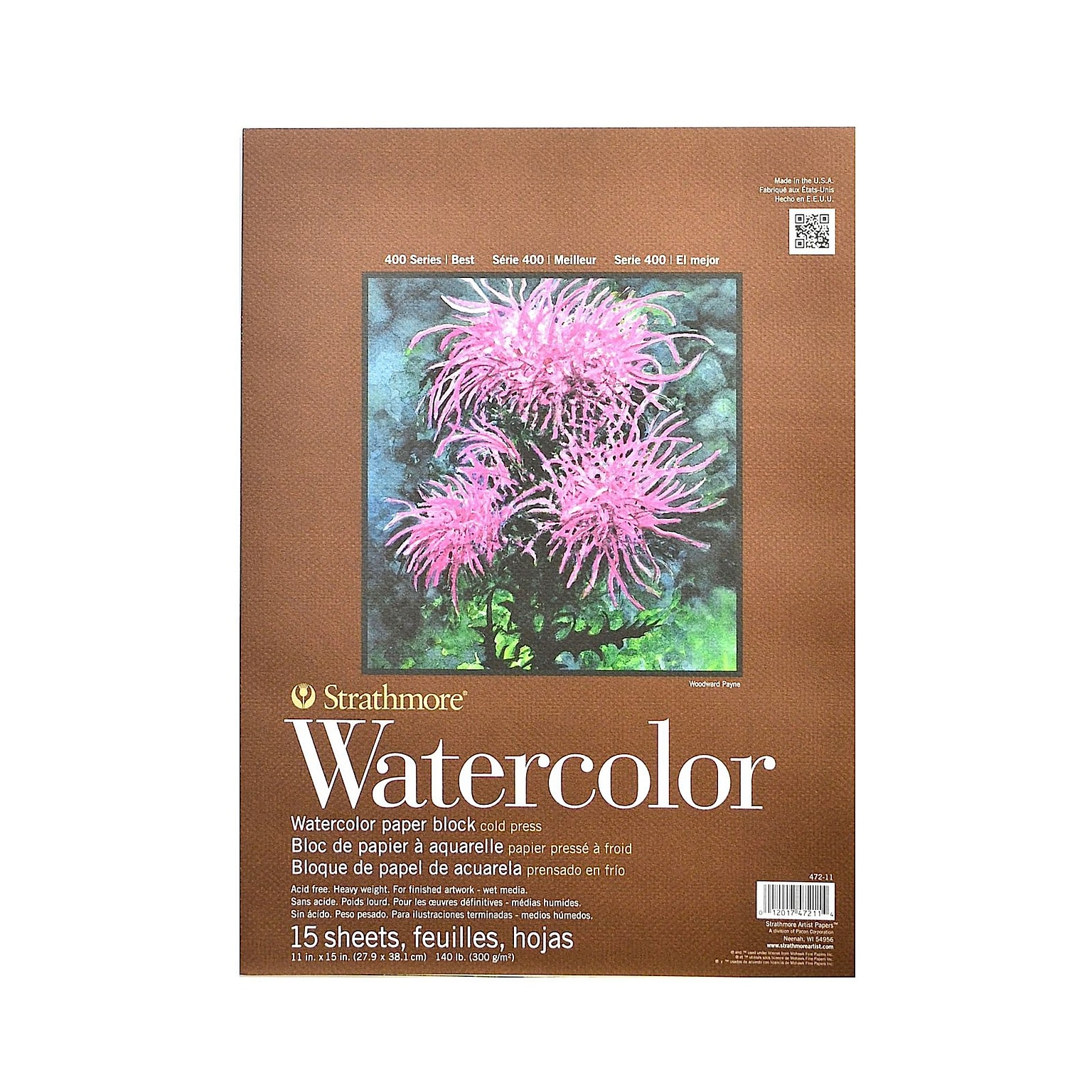 Strathmore 400 Series Watercolor Pad 11 In. X 15 In. Block Of 15