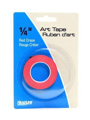 Headline Graphic Art Tape Red 1/4 In. [Pack Of 6]