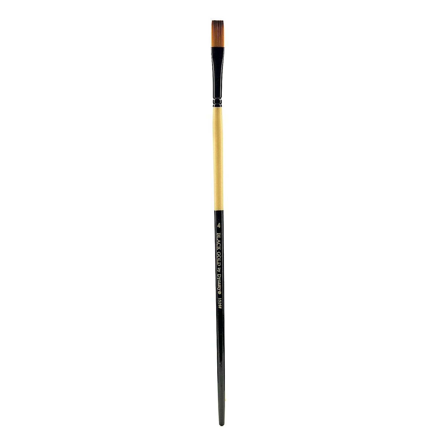 Dynasty Black Gold Series Long Handled Synthetic Brushes 4 Flat 1526F