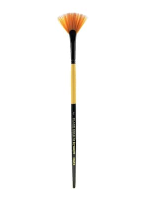 Dynasty Black Gold Series Synthetic Brush, Short Handle, 4, Fan (36487)