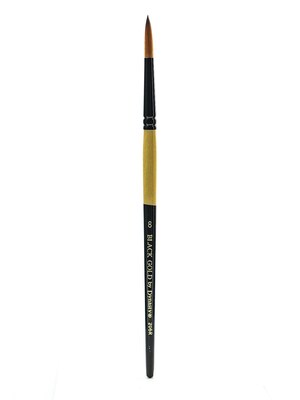 Dynasty Black Gold Series Synthetic Brushes Short Handle, 8-Round (50641)