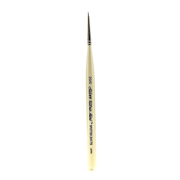 Silver Brush Ultra Mini Series Golden Taklon Brushes, 20/0 Spotter (54063)