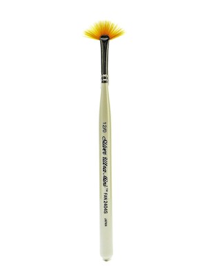 Silver Brush Ultra Mini Series Golden Taklon Brushes, 12/0 Fan (70869)