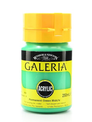 Winsor & Newton Galeria Formula Acrylic Color, Permanent Green, Mid, 250Ml, No.484, 2Pk (13323Pk2)