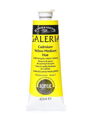 Winsor & Newton Galeria Formula Acrylic Color, Cadmium Yellow, Med Hue, 60Ml, 120, 4Pk (14575-Pk4)