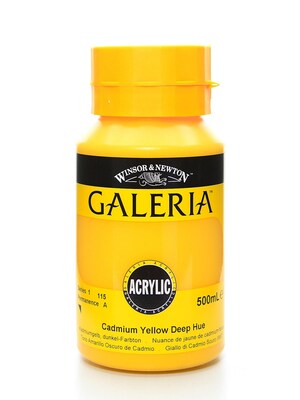 Winsor & Newton Galeria Flow Formula Acrylic Colours, Cadmium Yellow Deep Hue No 115, 500 Ml (50073)