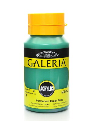 Winsor And Newton Galeria Flow Formula Acrylic Colours, Permanent Green Deep No 482, 500Ml (62733)