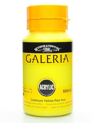 Winsor & Newton Galeria Flow Formula Acrylic Colours, Cadmium Yellow Pale Hue No 114, 500Ml (85917)