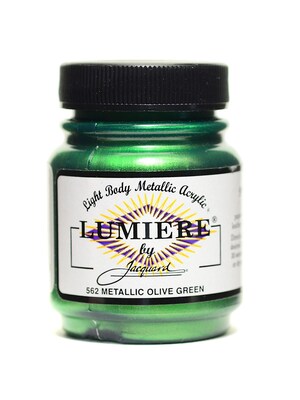 Jacquard Lumiere Artist Acrylics, Metallic Olive Green, 3/Pack (27492-Pk3)