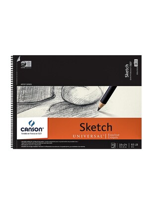 Canson Universal 18 x 24 Wire Bound Sketch Pad, 30 Sheets/Pad, 2/Pack (68749-PK2)