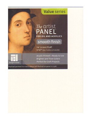 Ampersand The Artist Panel 5In X 7In 1/8In Primed Smooth Flat Profile, 10/Pack (60834-Pk10)